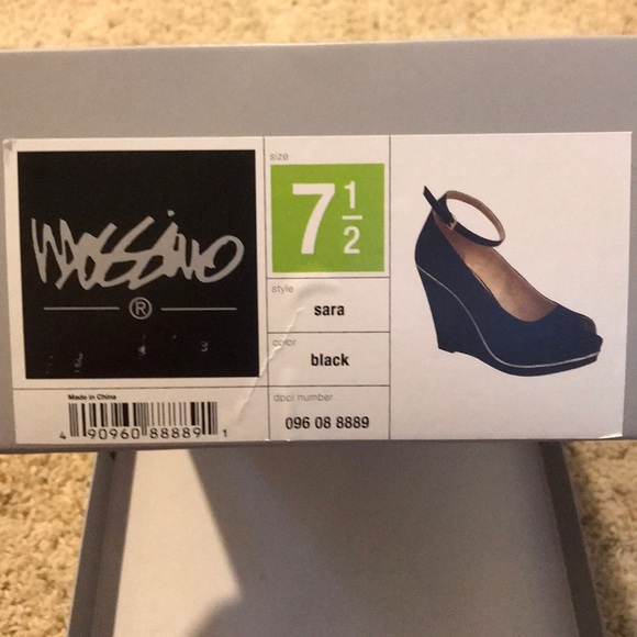 MOSSIMO Size 7.5 Black Sara Style Wedges with box - Picture 2 of 9